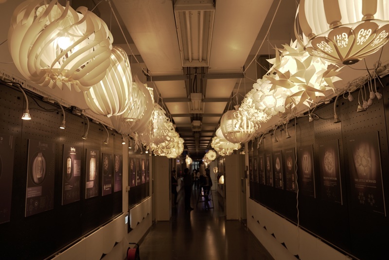 雲科大創意生活設計系大一美學構成-創意燈飾設計成果展,現場展覽畫面